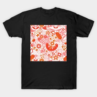 Scandinavian Maximalist Folk Design T-Shirt